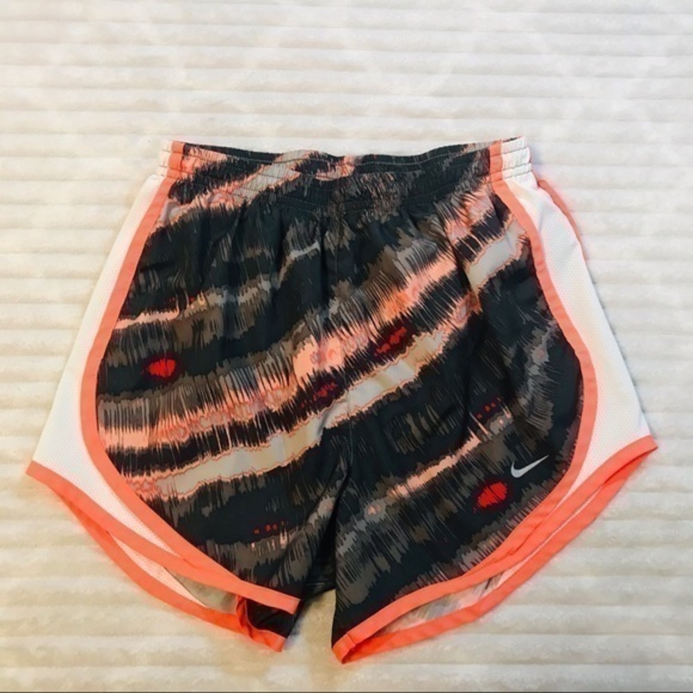 Nike Tempo Orange Gray Print Dri-Fit Running Shorts Size XS